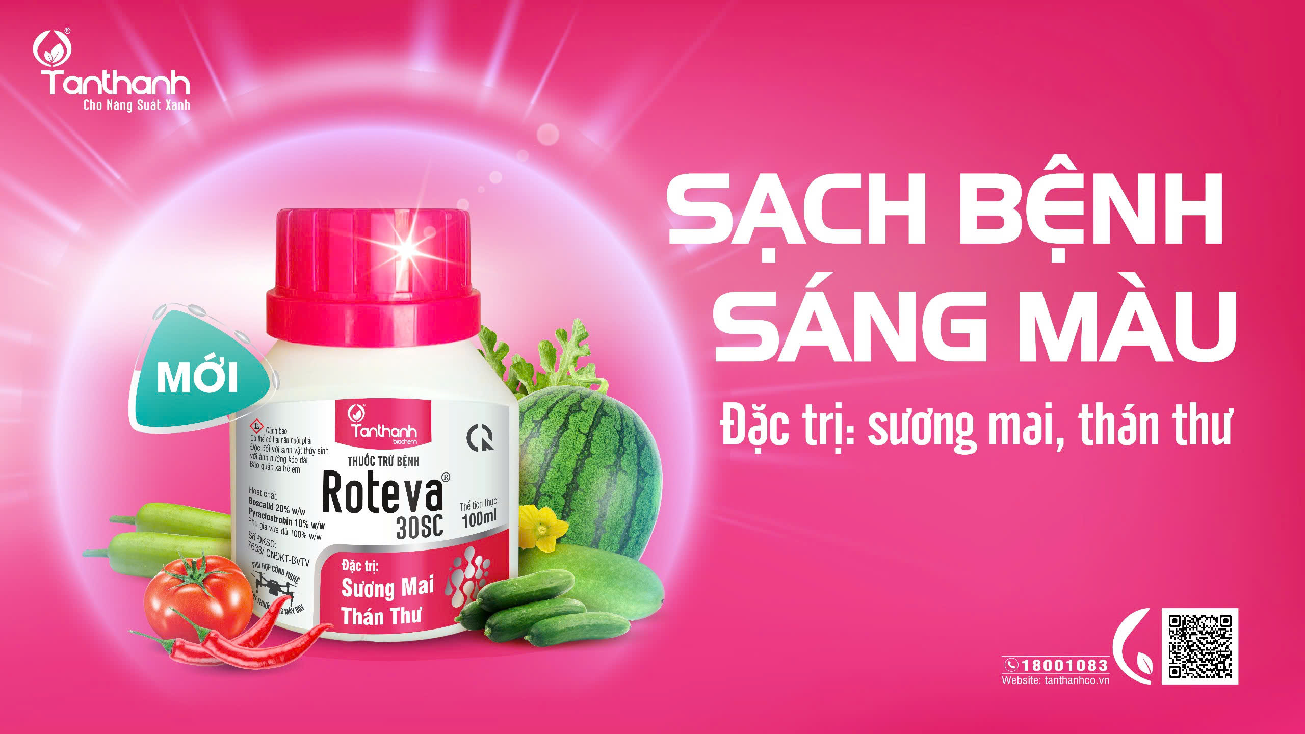 Roteva 30SC giải pháp mới mạnh mẽ đặc trị sương mai và thán thư